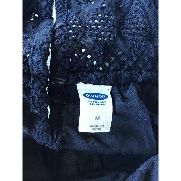 Old Navy Eyelet Tank Top Black Medium - Picture 7 of 7